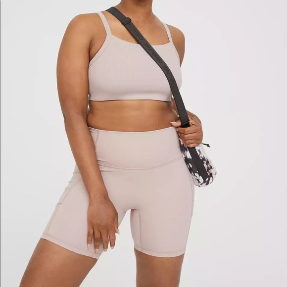 aerie Pants - AERIE OFFLINE Goals Ribbed 7" Cargo Pocket Bike Short Sz M